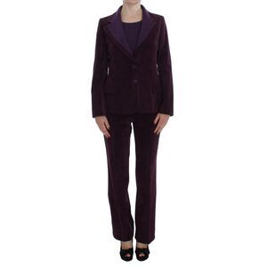 BENCIVENGA Velvet Suit Long Sleeves VNeck Women Purple Tops & T-Shirts